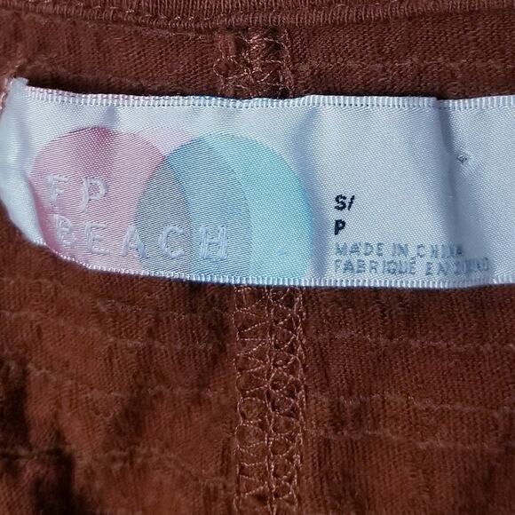 FREE PEOPLE FP BEACH Ruched Pullover Mini Dress OB1239956 Brown - Size Small - Picture 5 of 8